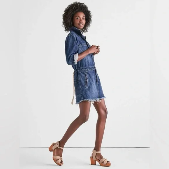 Lucky Brand | Dresses | Lucky Brand Workwear Valeport Denim Trucker  Drawstring Dress Size S | Poshmark